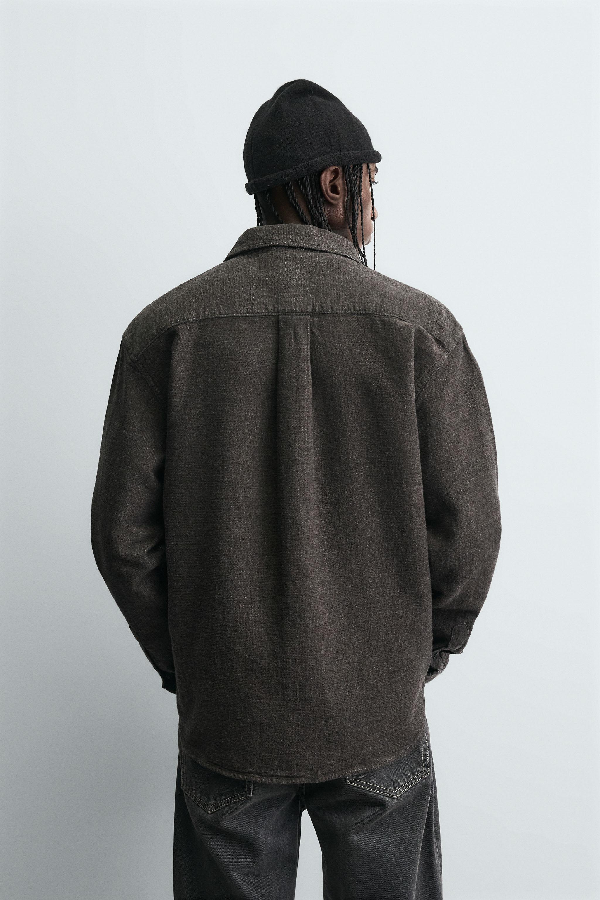 RELAXED FIT TEXTURED OVERSHIRT